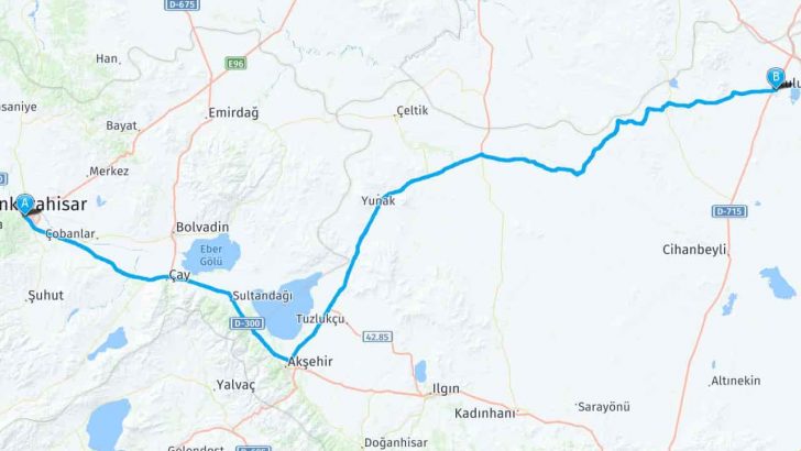 Kulu Afyonkarahisar Arası Kaç Km