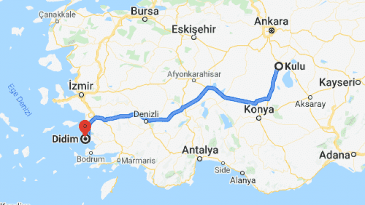 Kulu Didim Arası Kaç Km