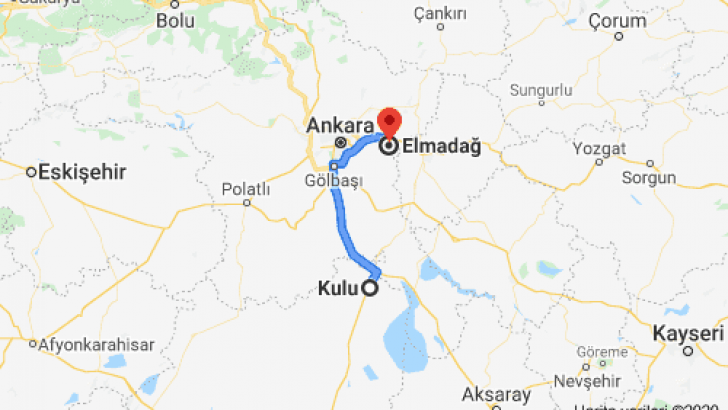 Kulu Elmadağ Ankara Arası Kaç Km