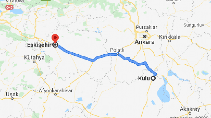 Kulu Eskişehir Arası Kaç Km